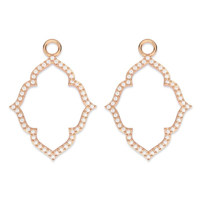 Open Victoria Mix Charms with Clear Swarovski Crystals Rose Gold Plated