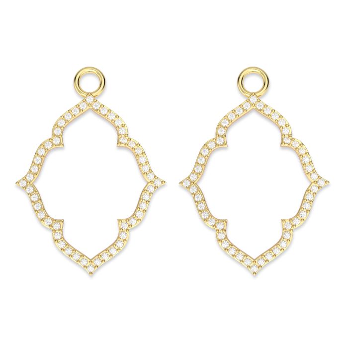 Open Victoria Mix Charms with Clear Swarovski Crystals Gold Plated