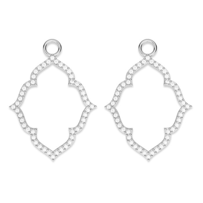 Open Victoria Mix Charms with Clear Swarovski Crystals Rhodium Plated