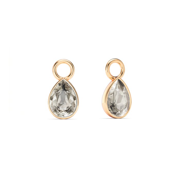 Petite Teardrop Mix Charms with Crystal Silver Shade Crystals Rose Gold Plated