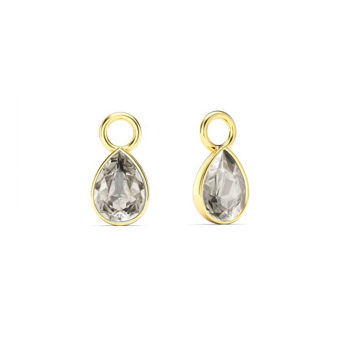 Petite Teardrop Mix Charms with Crystal Silver Shade Crystals Gold Plated