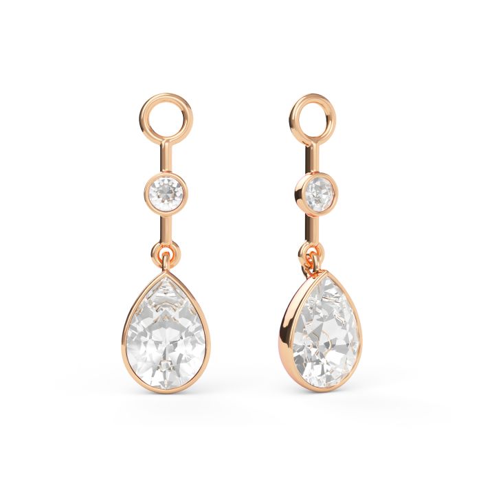 Helena Drop Mix Charms Clear Rose Gold Plated