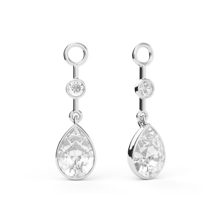 Helena Drop Mix Charms Clear Rhodium Plated