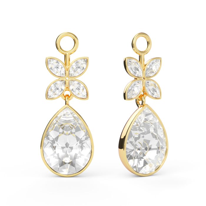 Victoria Teardrop Drop Mix Charms Clear Gold Plated