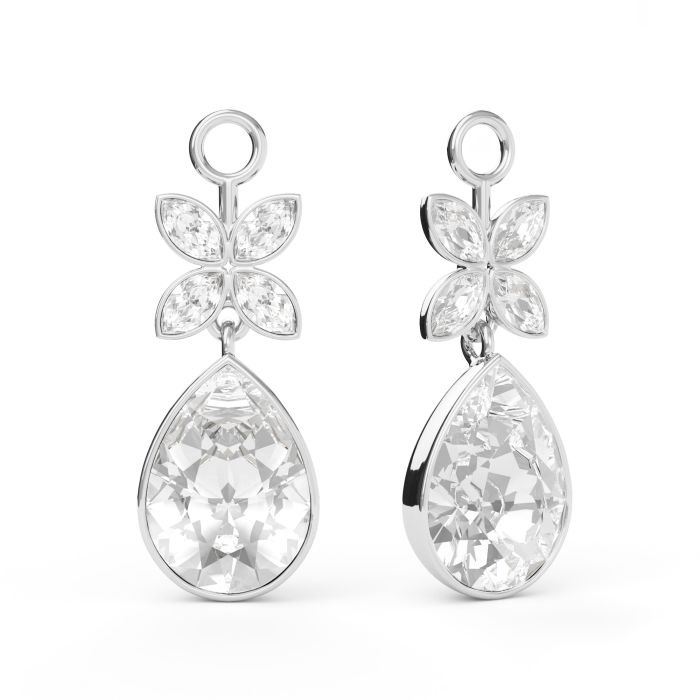 Victoria Teardrop Drop Mix Charms Clear Rhodium Plated