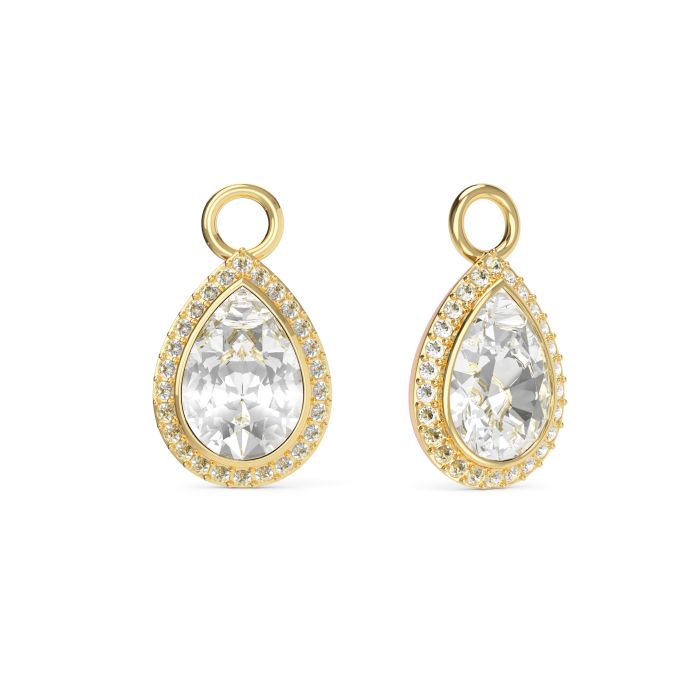 Angelic Teardrop Drop Mix Charms Clear Gold Plated