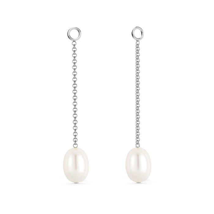 Petite Drop Freshwater Pearl Mix Charms Rhodium Plated