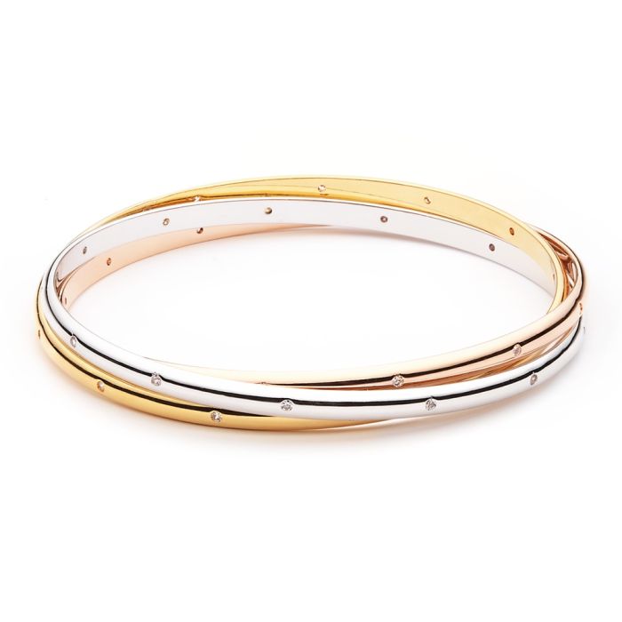 Trinity Interlocking Bracelet Bangle with Cubic Zirconia