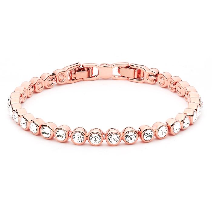 Tennis Bracelet with Swarovski Crystal Rose Gold Plated