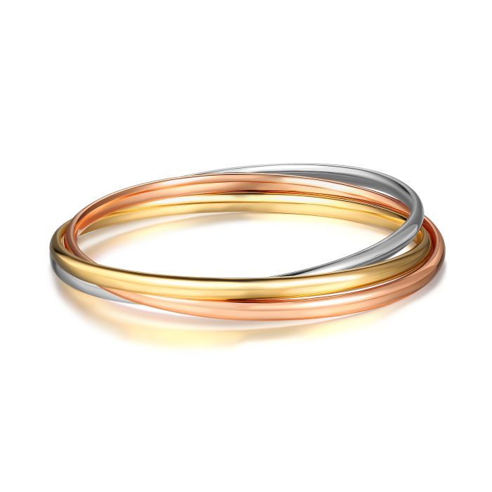 Trinity Interlocking Bangles Bridal Tri Gold Plated