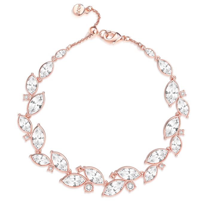 Paloma Bracelet with Clear Swarovski Crystals Rose Gold Plated