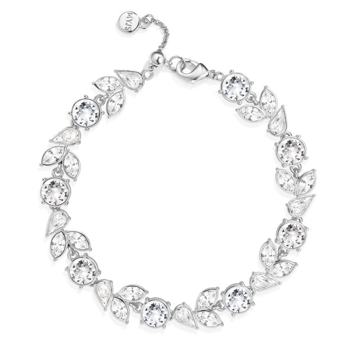 Irene Bracelet with Clear Swarovski Crystals Rhodium Plated