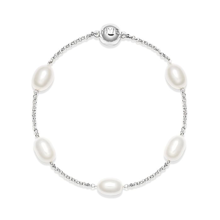 Interlude Freshwater Pearl Bracelet Rhodium Plated