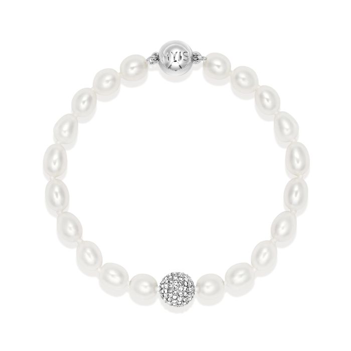 Serenity Freshwater Pearl Bracelet White Freshwater Pearl Rhodium Plated