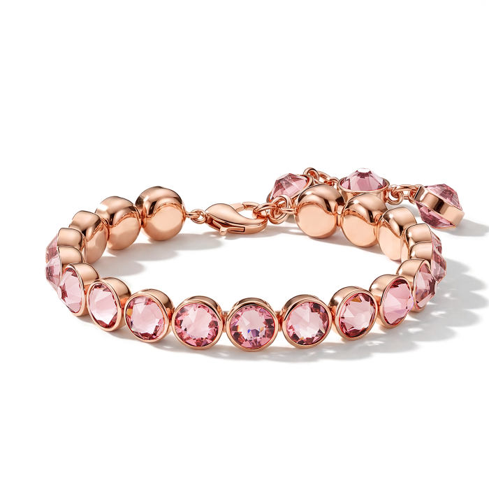 Signature Tennis Bracelet Light Rose Rose Gold Plated