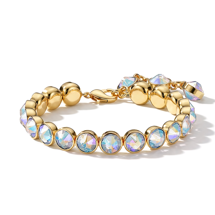 Signature Tennis Bracelet Crystal Aurore Boreale Gold Plated