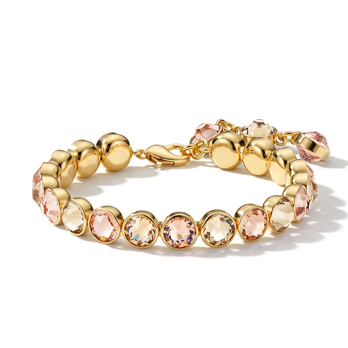 Signature Tennis Bracelet Light Silk and Silk Gold Plated