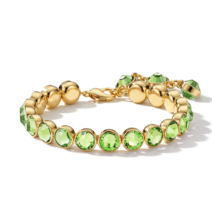 Signature Tennis Bracelet Peridot Gold Plated