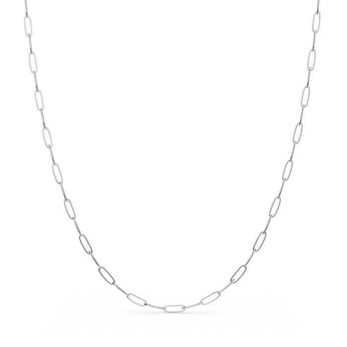 Link Carrier Necklace Rhodium Plated