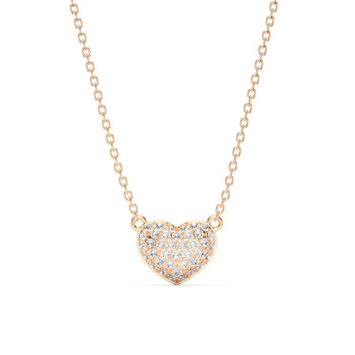 Alana Heart Necklace Clear Crystals Rose Gold Plated