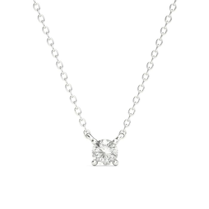0.3 Carat DE VS+ IGI Certified Lab Grown Diamond Solitaire Pendant Sterling Silver Clear Rhodium Plated