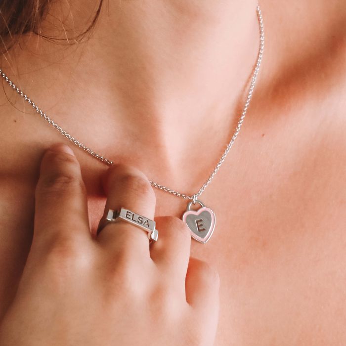 Personalised Holepunched Bridge Ring in Sterling Silver