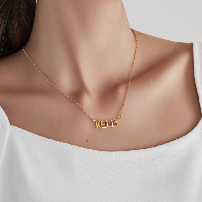 Customised Name Necklace Bold Personalised Necklace Sterling Silver