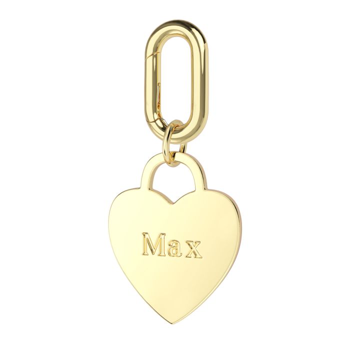 Personalised Heart Brass Pet Name Tag