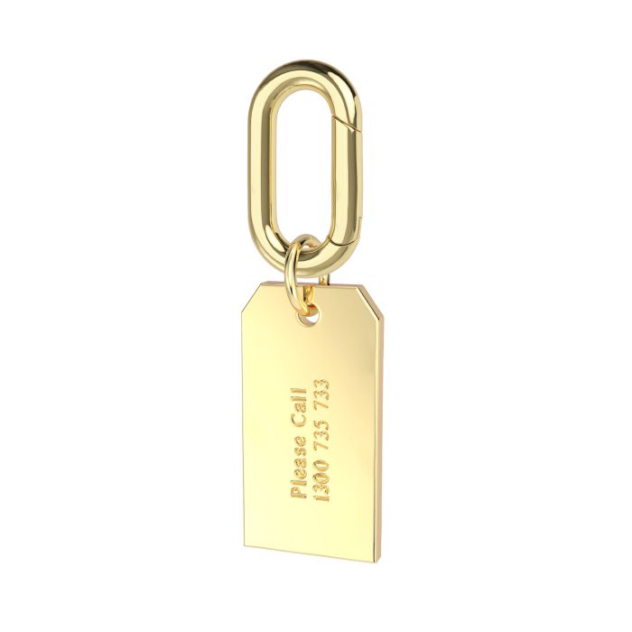 Personalised Enamel Rectangle Brass Pet Name Tag