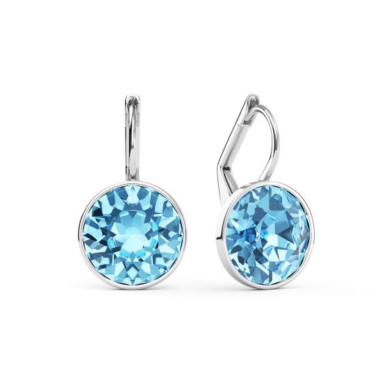 Bella Earrings with Carat Aquamarine Crystals Earrings Swarovski