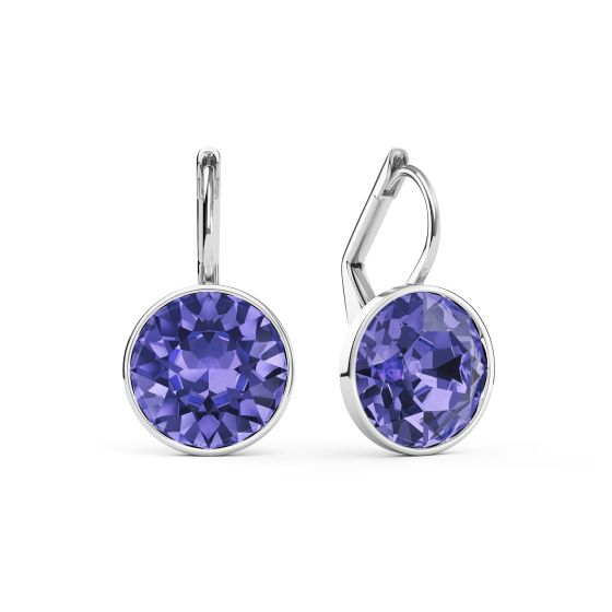 Bella Earrings with Carat Tanzanite Crystals Earrings Swarovski