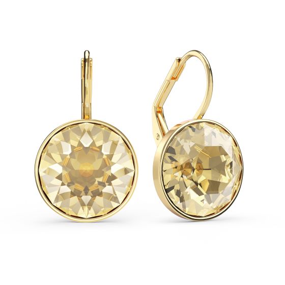 Bella Earrings with 8.5 Carat Clear Golden Shadow Crystals Earrings Swarovski Crystal Earrings Australia Sale MYJS Gold Plated Drop yellow Earrings