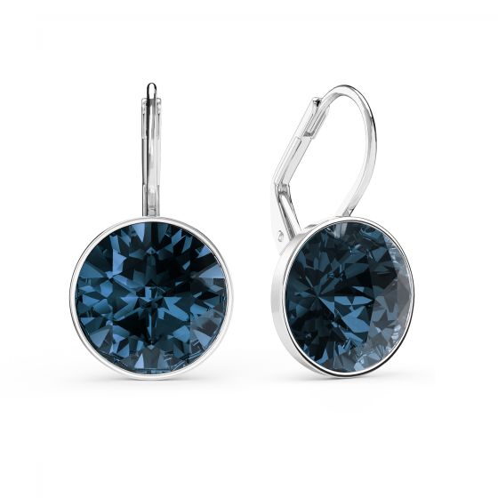 Bella Earrings with 6 Carat Montana Crystals Earrings Swarovski Crystal Earrings Australia Sale MYJS Silver Plated Drop blue Earrings