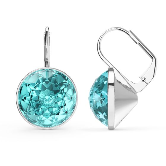 Bella Earrings 10 Carat Drop Earrings Light Turquoise Crystals