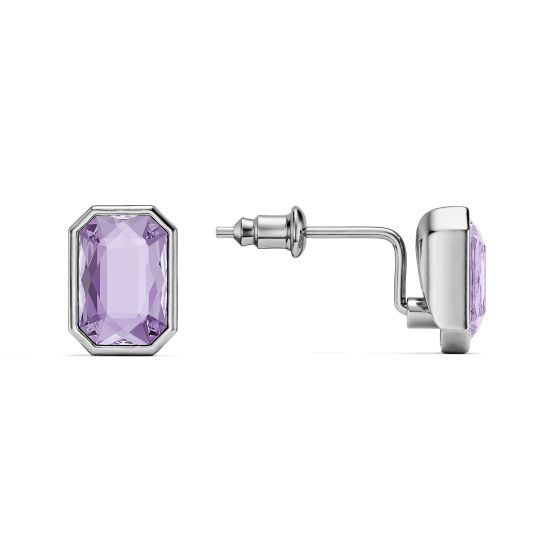 Octagon Violet Crystals Rhodium Plated Stilla Millenia Stud