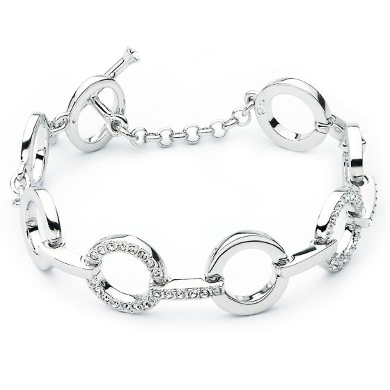 Circle Statement Bracelet Clear Crystal Swarovski Cricle Bracelet