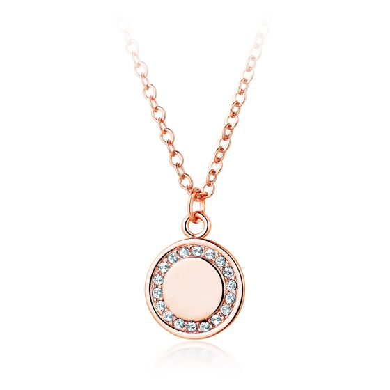 Cosmos Circle Necklace with Swarovski Crystals Rose Gold Ptd