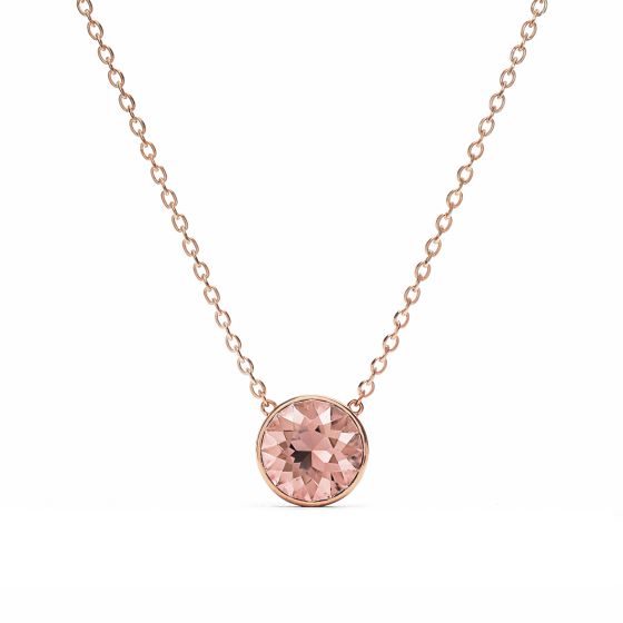 Rose Gold Swarovski Crystal Drop Necklace 18k Rose Gold Made With