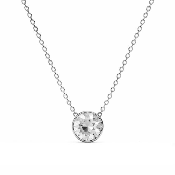 Bella Carat Necklace Clear Crystal Swarovski Pendant Rhodium