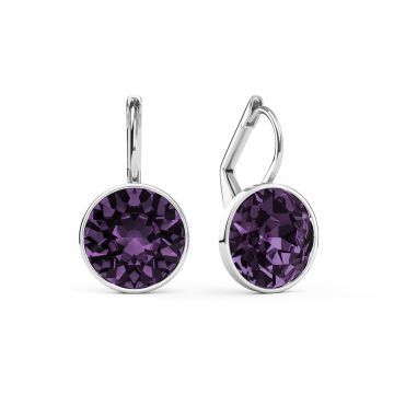 Bella Earrings with 4 Carat Iris Crystals Rhodium Plated