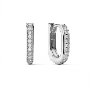 Eternity 12mm Mix Hoop Earrings with Clear Crystals Rhodium Plated