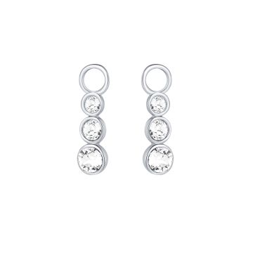 Attract Trilogy Mix Hoop Earring Charms with Swarovski Crystals Rhodium Plated