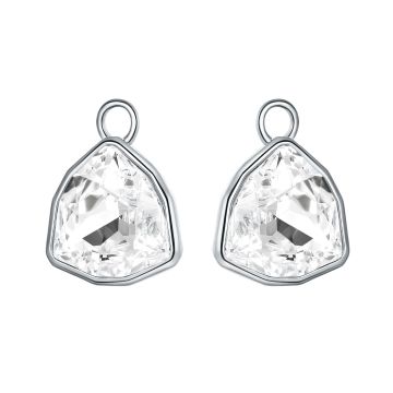 Trillion Statement Mix Hoop Earring Charms made with Clear Swarovski Crystals Rhodium Plated