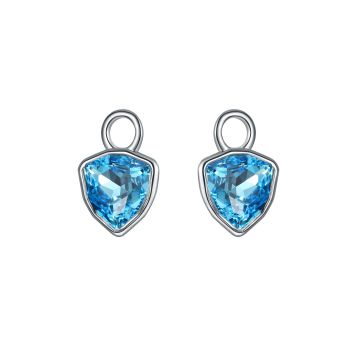 Trillion Mini Mix Charms with Aquamarine Swarovski Crystal Rhodium Plated