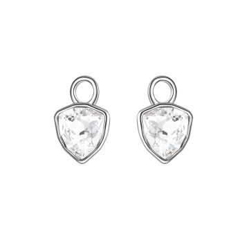 Trillion Mini Mix Charms with Clear Swarovski Crystal Rhodium Plated