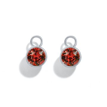 Bella 1 Carat Mix Charms with Scarlet Swarovski Crystals Rhodium Plated