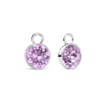 Bella 2 Carat Mix Charms with Violet Swarovski Crystals Rhodium Plated