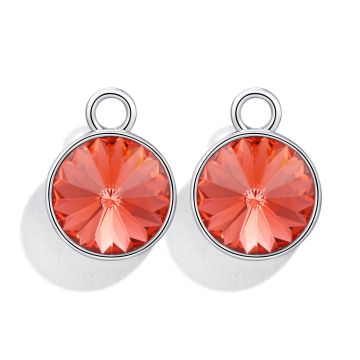 Rivoli Mix Charms with Swarovski Padparadscha Rhodium Plated