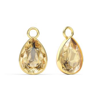 Statement Teardrop Mix Charms with Crystal Golden Shadow Swarovski Crystals Gold Plated