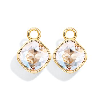 Cushion Mix Charms with Swarovski Crystal Moonlight Gold Plated